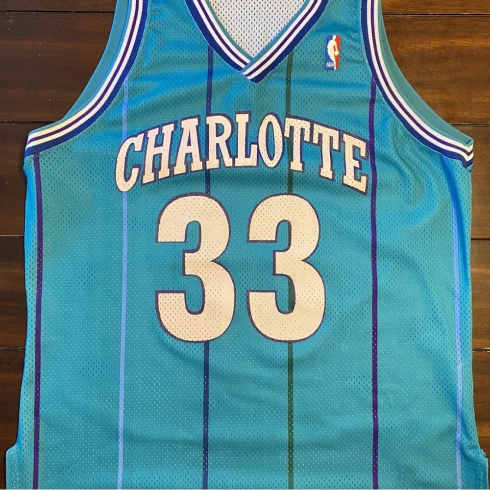 Vintage Champion NBA Charlotte Hornets Alonzo Mourning Prototype Jersey
